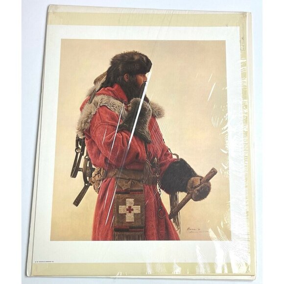 20"x24" Limited Edition SIGNED Numbered Print WINTER TRAPPING by JAMES BAMA 1981 - Picture 2 of 4